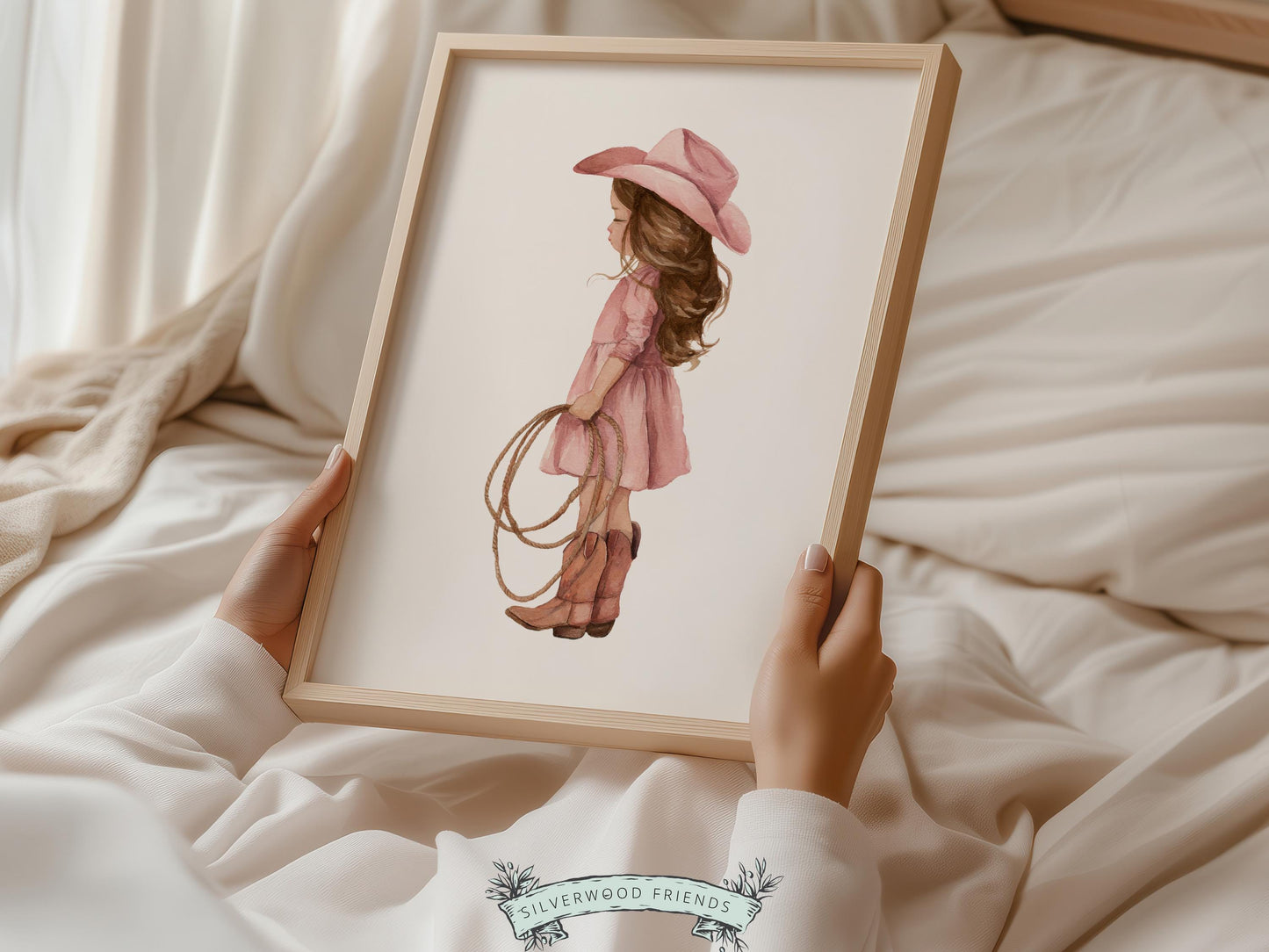 Cowgirl Nursery Print, Dusty Pink Cowgirl Nursery Decor, Baby Girl Western Nursery Decor, Girls Horse Nursery Picture (Digital Download)