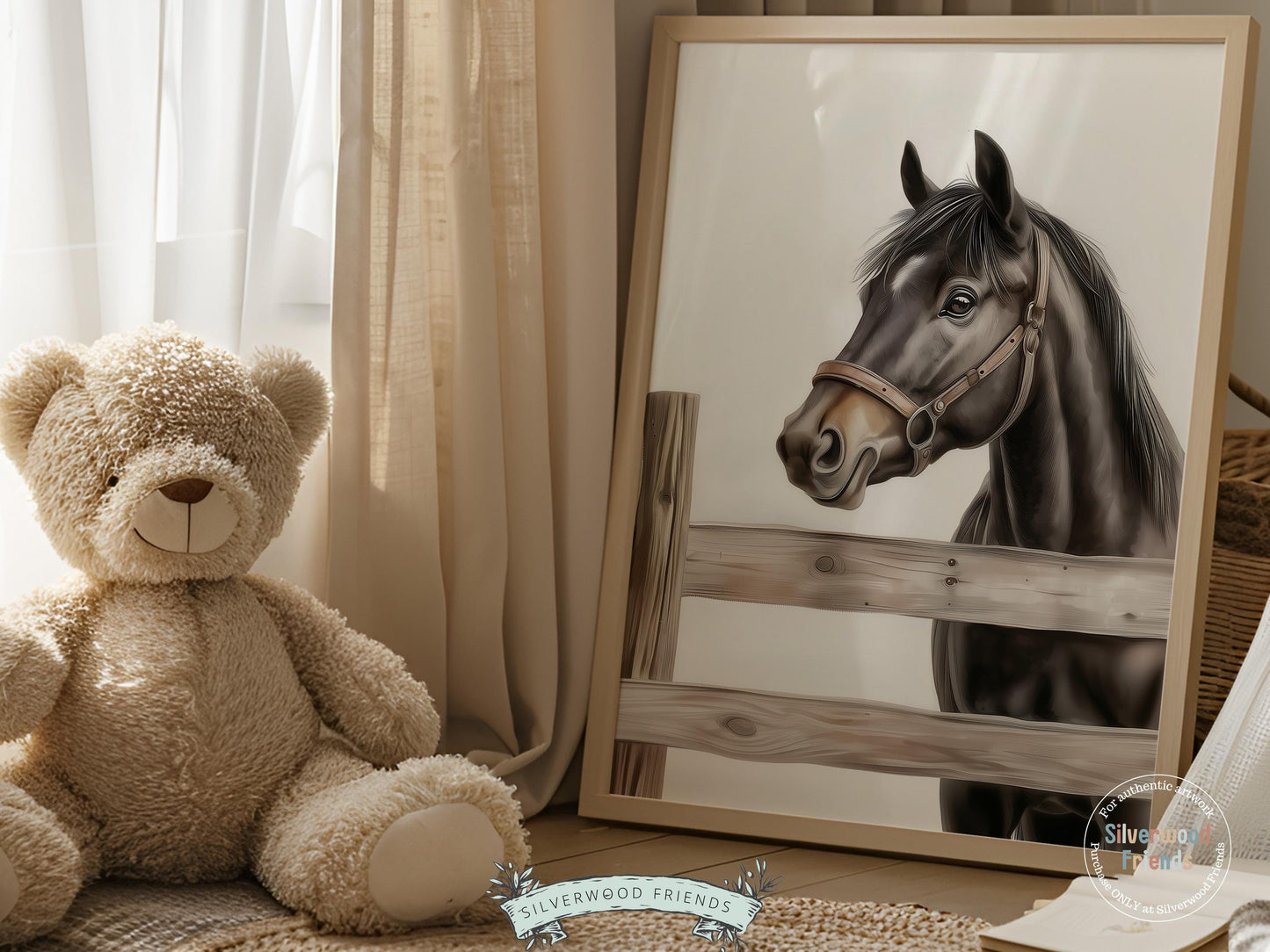 Black Horse Print, Cowboy Nursery Decor, Cowgirl Western Horse Nursery Decor, Mustang Print, Equestrian Horse Nursery Wall Art Digital Print