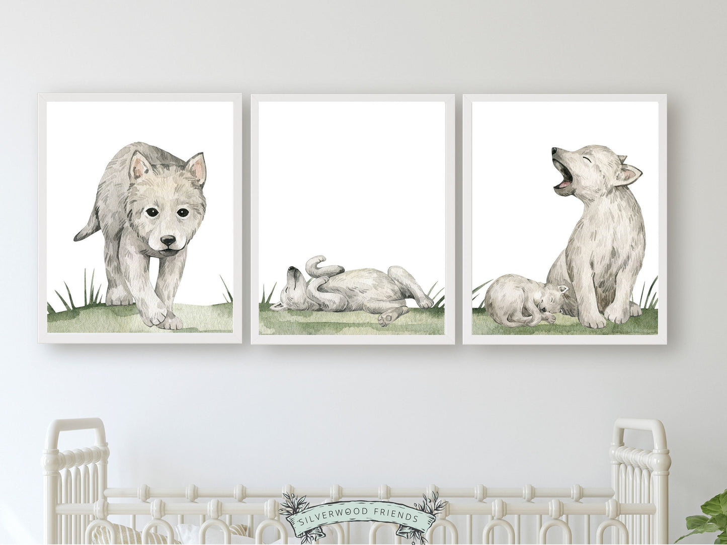 Our cute Wolf Nursery Prints Set of 3 is the perfect addition to your baby's woodland nursery or wolf nursery decor. It also makes the perfect woodland baby shower gift.