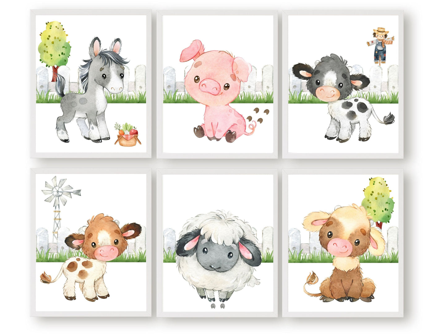 Our Baby Farm Animal Prints feature gorgeous watercolour baby farm animals and is perfect for your farm nursery decor or as a unique farm baby shower gift.