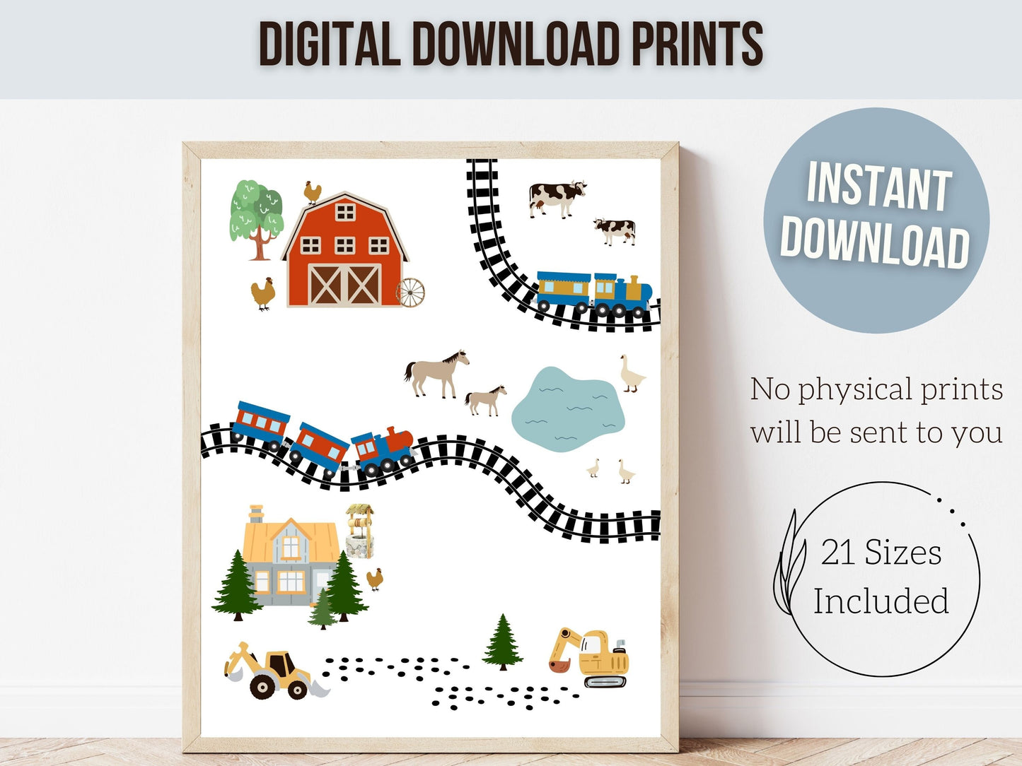 Train Nursery Prints, Boys Train Nursery Decor, Boy Room Decor, Kids Nursery Wall Art, Train Art Print, Boys Transport Nursery Digital Print