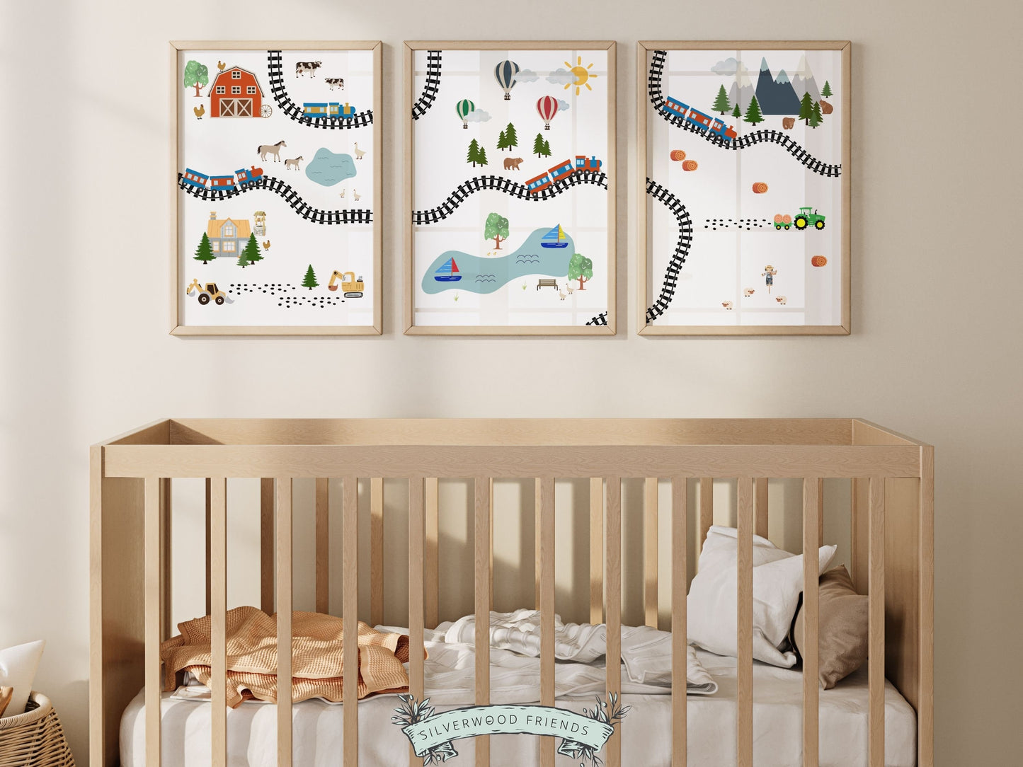 Train Nursery Prints, Boys Train Nursery Decor, Boy Room Decor, Kids Nursery Wall Art, Train Art Print, Boys Transport Nursery Digital Print