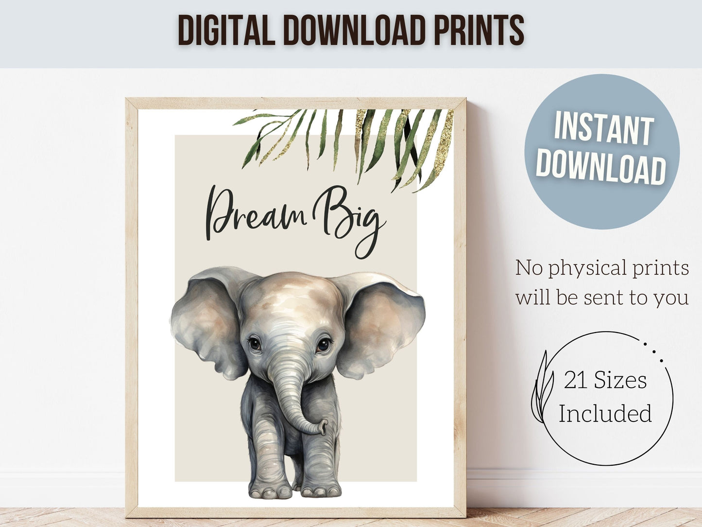 Safari Jungle Animal Nursery Prints, Safari Nursery Decor, Unisex Newborn Gift, Giraffe Elephant Zebra Monkey Hyena Lion Quote Digital Print