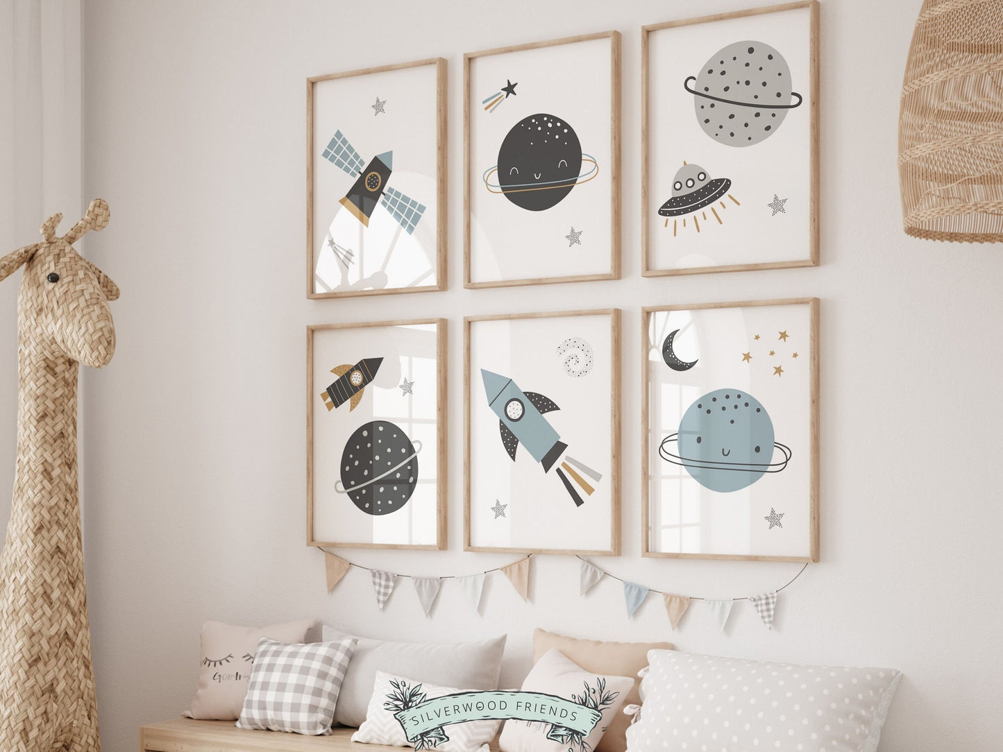 Outer Space Nursery Prints, Solar System Nursery Wall Art, Astronaut Nursery Decor, Boys Rocket Nursery Print, Planet Nursery Digital Prints
