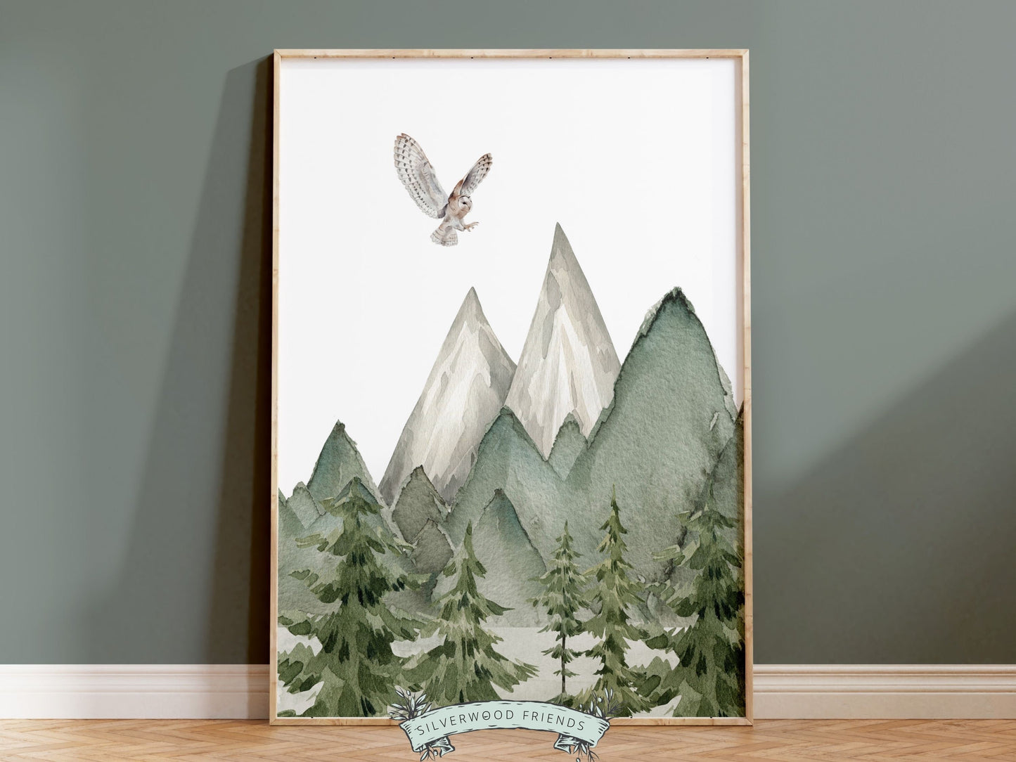 Woodland Mountain Nursery Prints, Woodland Mountain Nursery Decor, Forest Nursery Wall Art Printable, Nature Nursery Themed Digital Prints