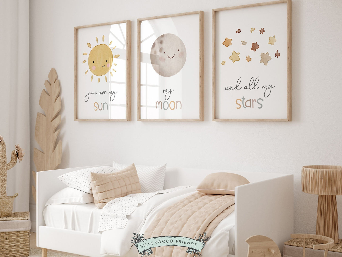 You Are My Sun My Moon And All My Stars Boho Nursery Prints, Gender Neutral Nursery Decor, Earthy Nursery Kids Decor,Celestial Digital Print