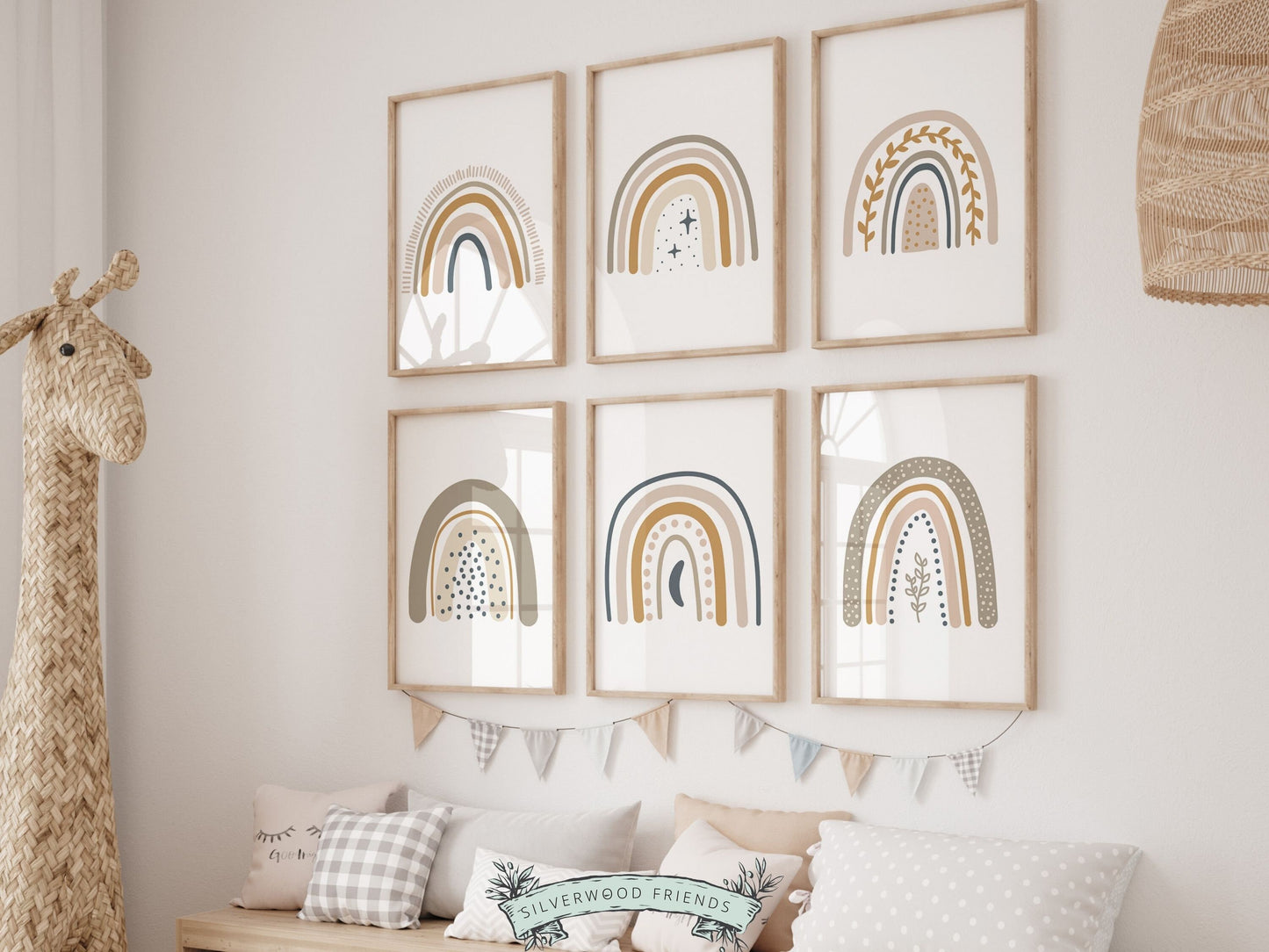 Boho Rainbow Nursery Print, Gender Neutral Boho Rainbow Nursery Decor, Kids Room Decor, Unisex Newborn Gift, Celestial Nursery Digital Print