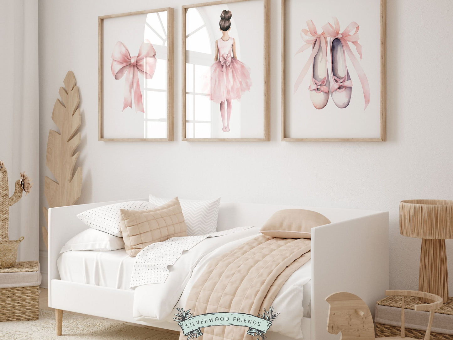 Ballet Nursery Wall Art, Ballerina Nursery Decor, Baby Girls Pink Ballet Nursery Print, Pink Girl's Room Dancing Bedroom Decor Digital Print