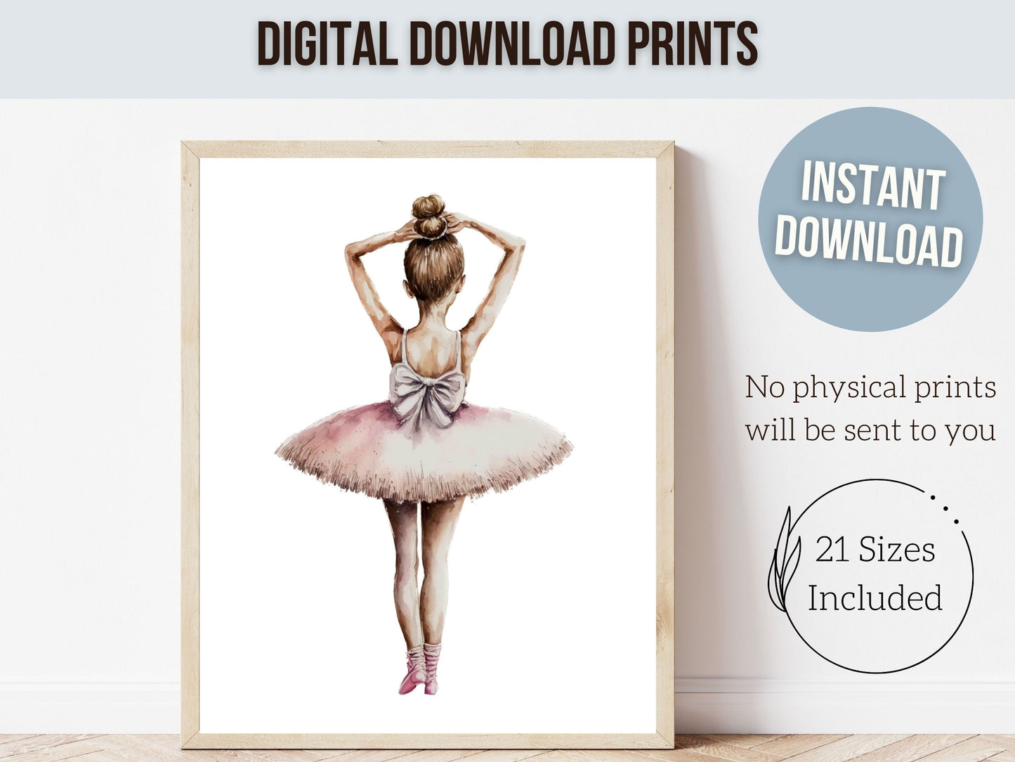 Ballerina Prints, Ballet Nursery Print, Ballerina Nursery Decor, Blush Pink Baby Girl's Nursery Wall Art, Ballet Dancer Gift Digital Prints