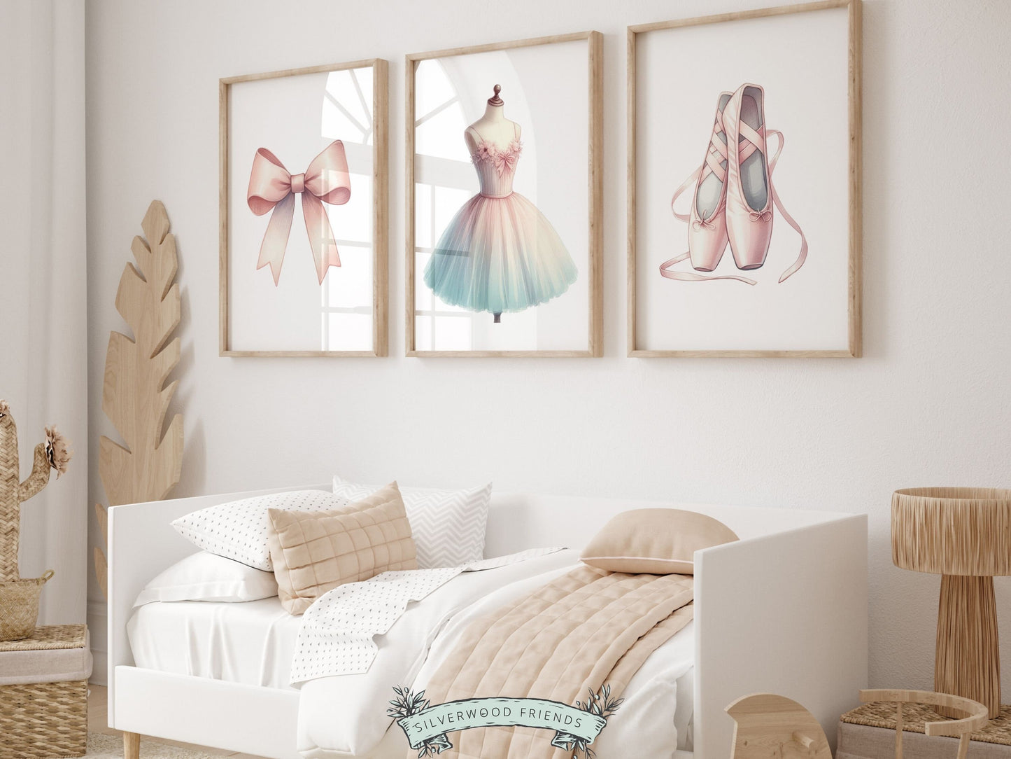 Ballet Prints, Ballerina Nursery Decor, Blush Pink Baby Girl's Nursery Wall Art, Newborn Ballet Gift, Ballerina Ballet Nursery Digital Print