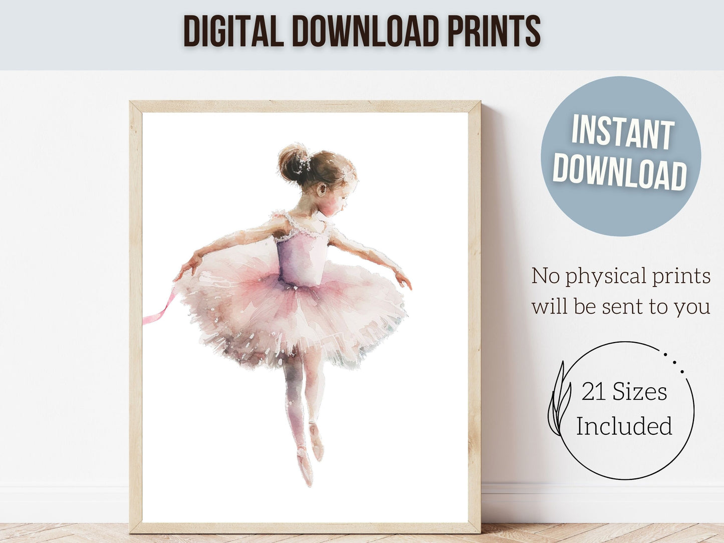 Ballerina Print, Ballet Nursery Print, Ballerina Nursery Decor, Baby Girls Dance Nursery Wall Art, Ballet Dancer Nursery Gifts Digital Print