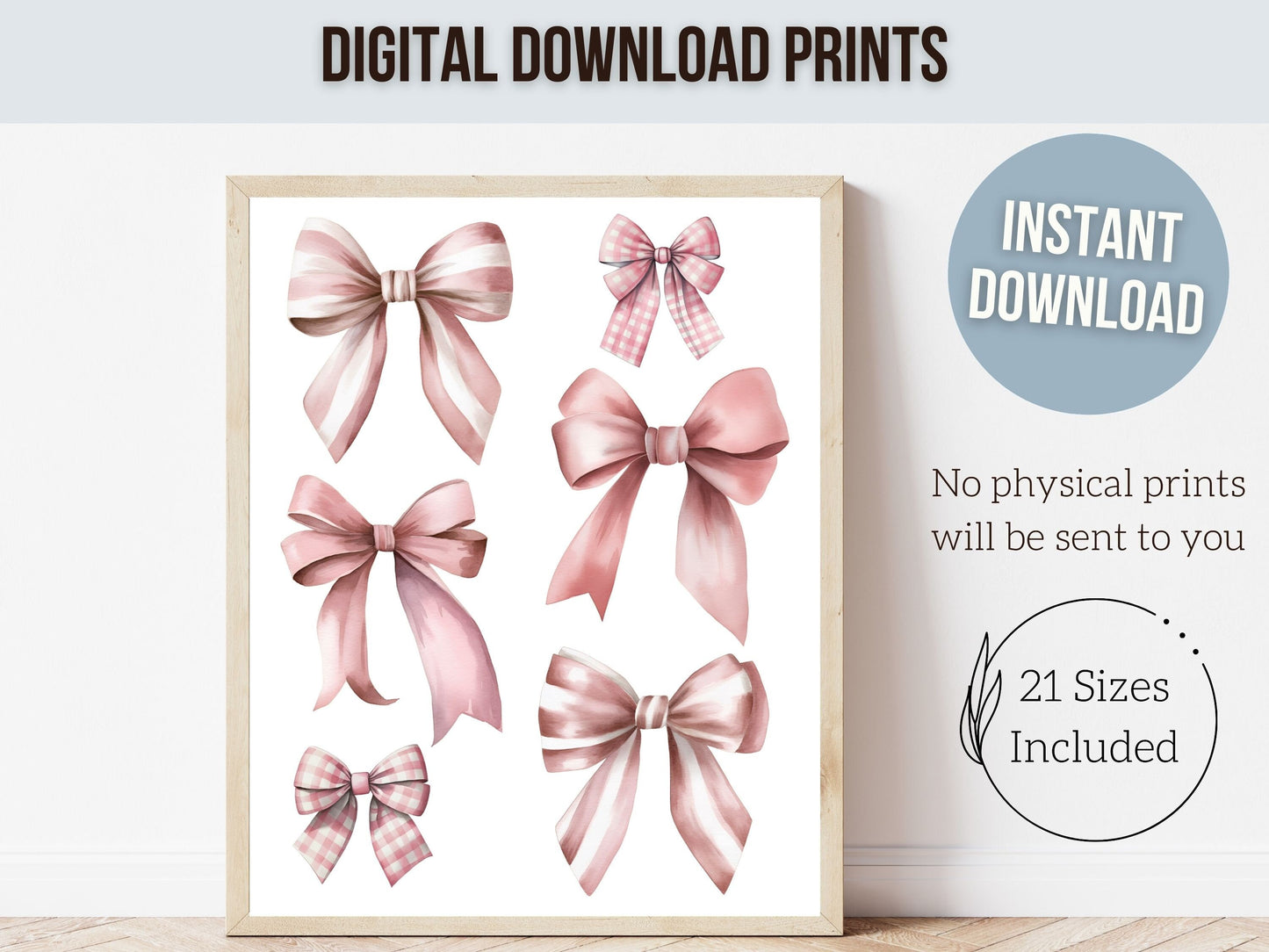 Pink Bow Print, Teen Room Decor, Preppy Wall Art Poster, Balletcore Wall Art, Coquette Room Decor, Baby Girls Pink Bow Nursery Digital Print