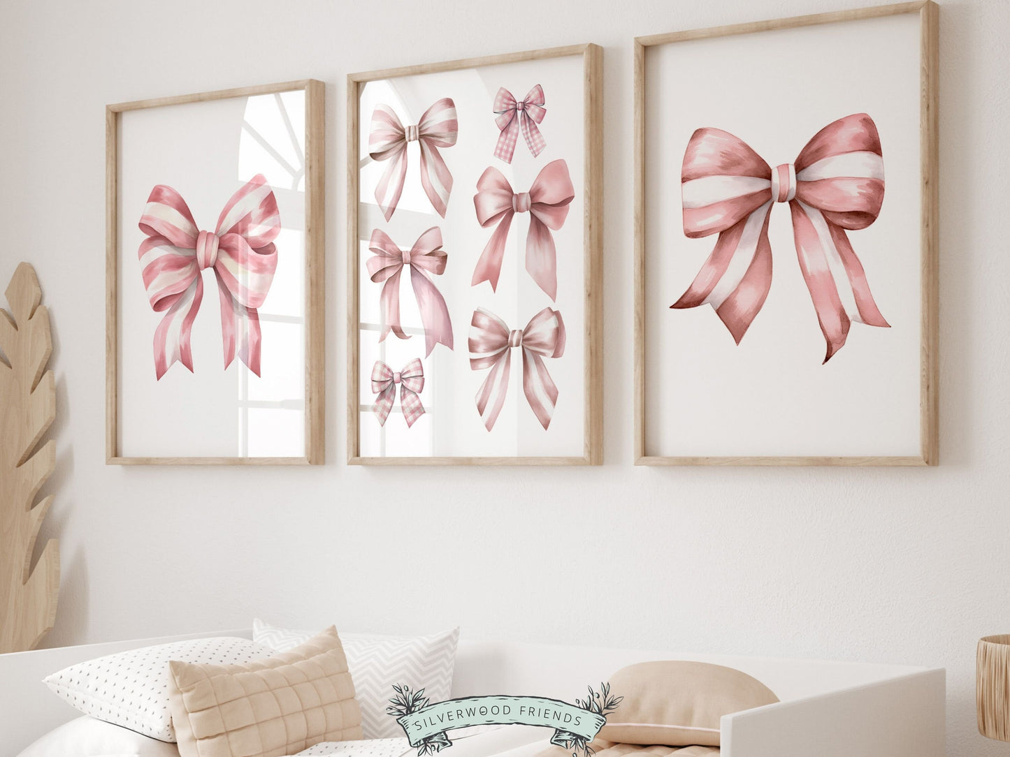 our Set of 3 Pink Bow Prints, exuding a perfect blend of preppy charm and balletcore elegance. These delightful prints are a versatile addition to any room, whether you're styling a preppy dorm room or enhancing your balletcore wall decor.