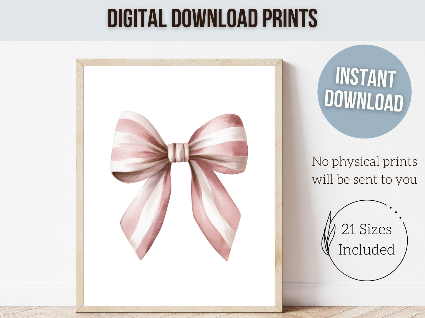 Pink Bow Print, Teen Room Decor, Preppy Wall Art Poster, Balletcore Wall Art, Coquette Room Decor, Baby Girls Pink Bow Nursery Digital Print