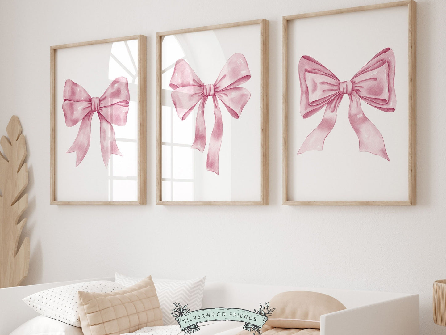 Pink Bow Print, Teen Room Decor, Preppy Balletcore Wall Art Poster, Coquette Room Decor, Newborn Baby Girls Pink Nursery Gift Digital Prints
