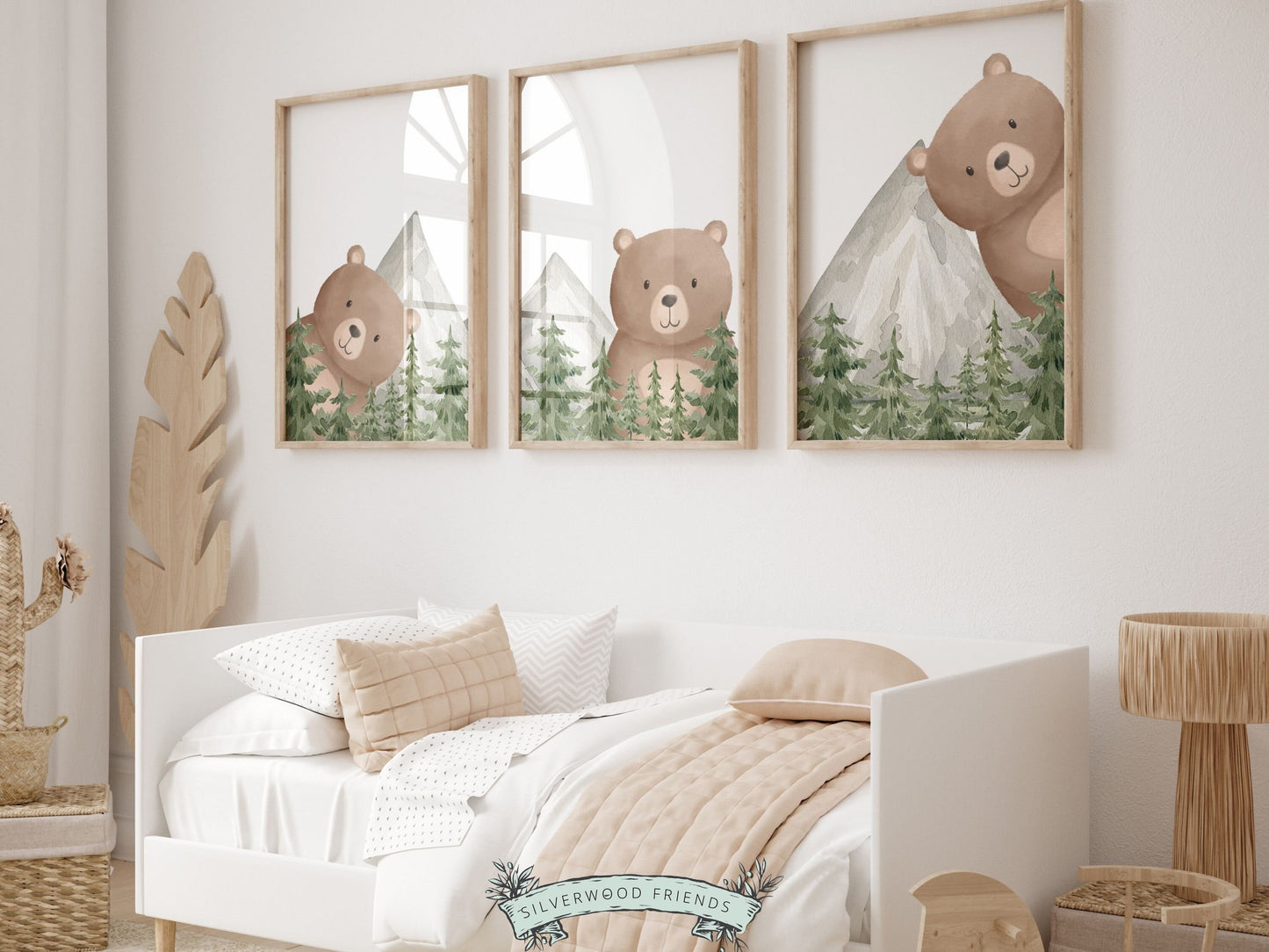 Peeking Bear Nursery Print, Peekaboo Bear Nursery Decor, Woodland Nursery Decor, Baby Bear Nursery Wall Art, Woodland Nursery Digital Prints