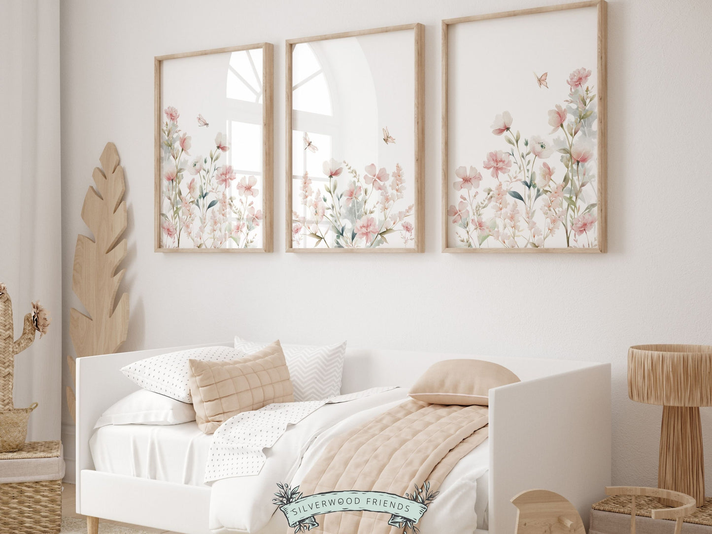 Wildflower Nursery Prints, Boho Floral Nursery Wall Art, Baby Girl Nursery Prints, Baby Girl Wildflower Nursery Decor, Floral Digital Print