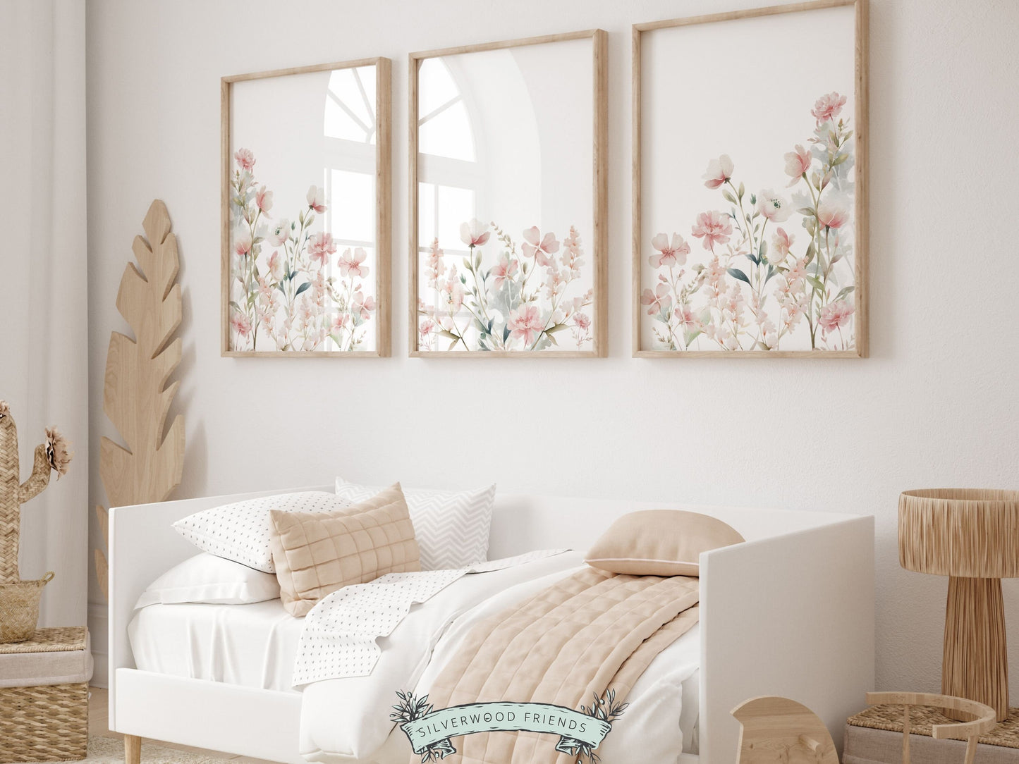 Wildflower Nursery Prints, Boho Floral Nursery Wall Art, Baby Girl Nursery Prints, Baby Girl Wildflower Nursery Decor, Floral Digital Print