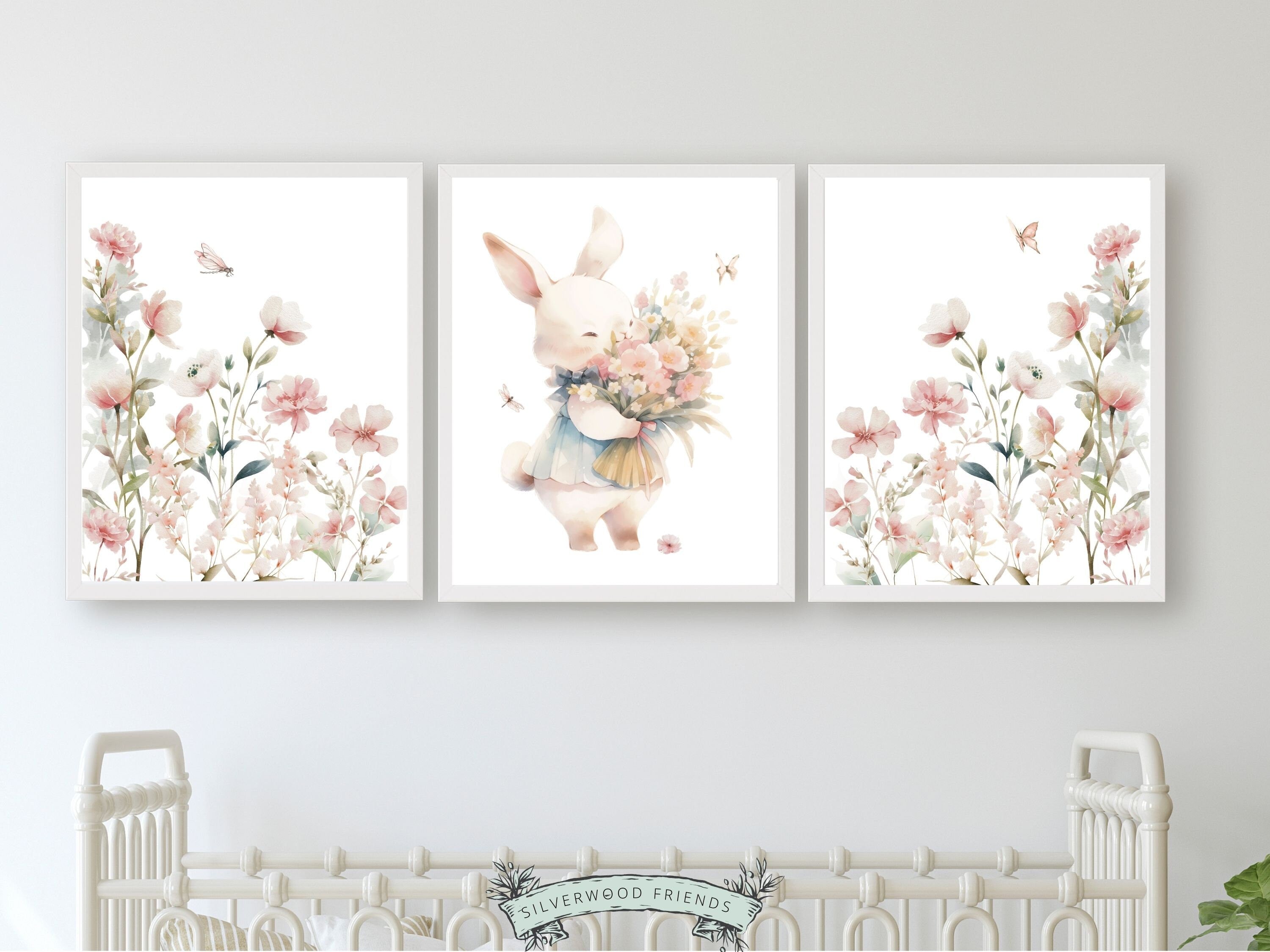 Wildflower Bunny Nursery Prints - Set 3 – Silverwood Friends