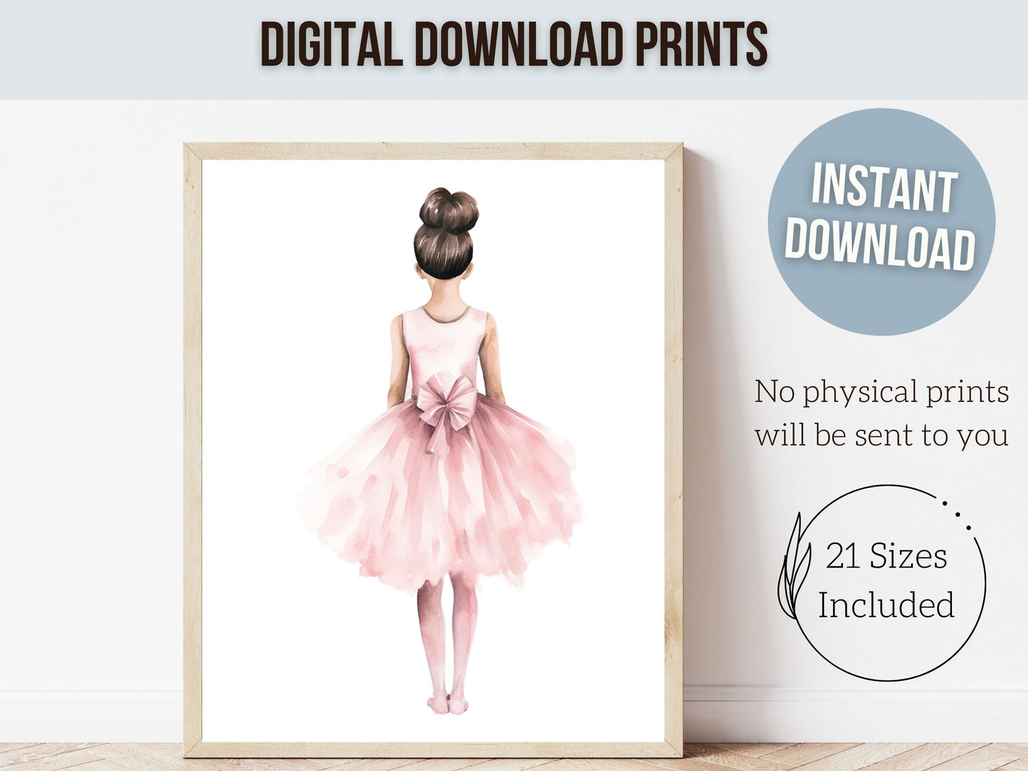 Ballet Nursery Wall Art, Ballerina Nursery Decor, Baby Girls Pink Ballet Nursery Print, Pink Girl's Room Dancing Bedroom Decor Digital Print