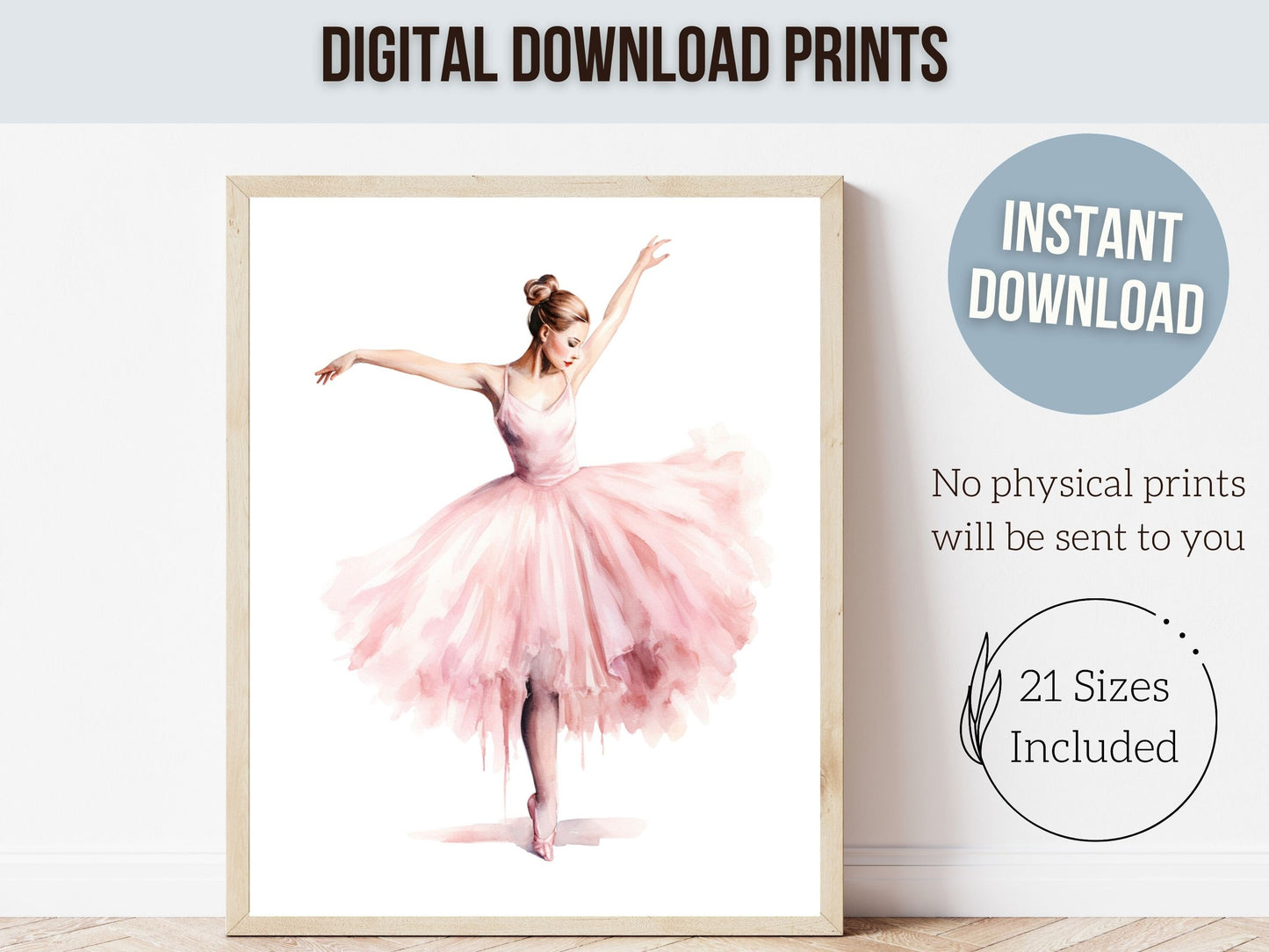 Ballerina Prints, Ballet Nursery Print, Ballerina Nursery Decor, Baby Girl's Dance Nursery Wall Art, Ballet Dancer Wall Decor Digital Prints