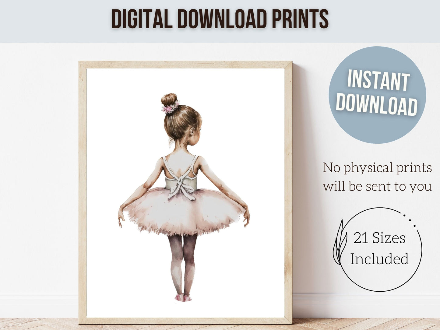 Ballerina Prints, Ballet Nursery Print, Ballerina Nursery Decor, Blush Pink Baby Girl's Nursery Wall Art, Ballet Dancer Gift Digital Prints