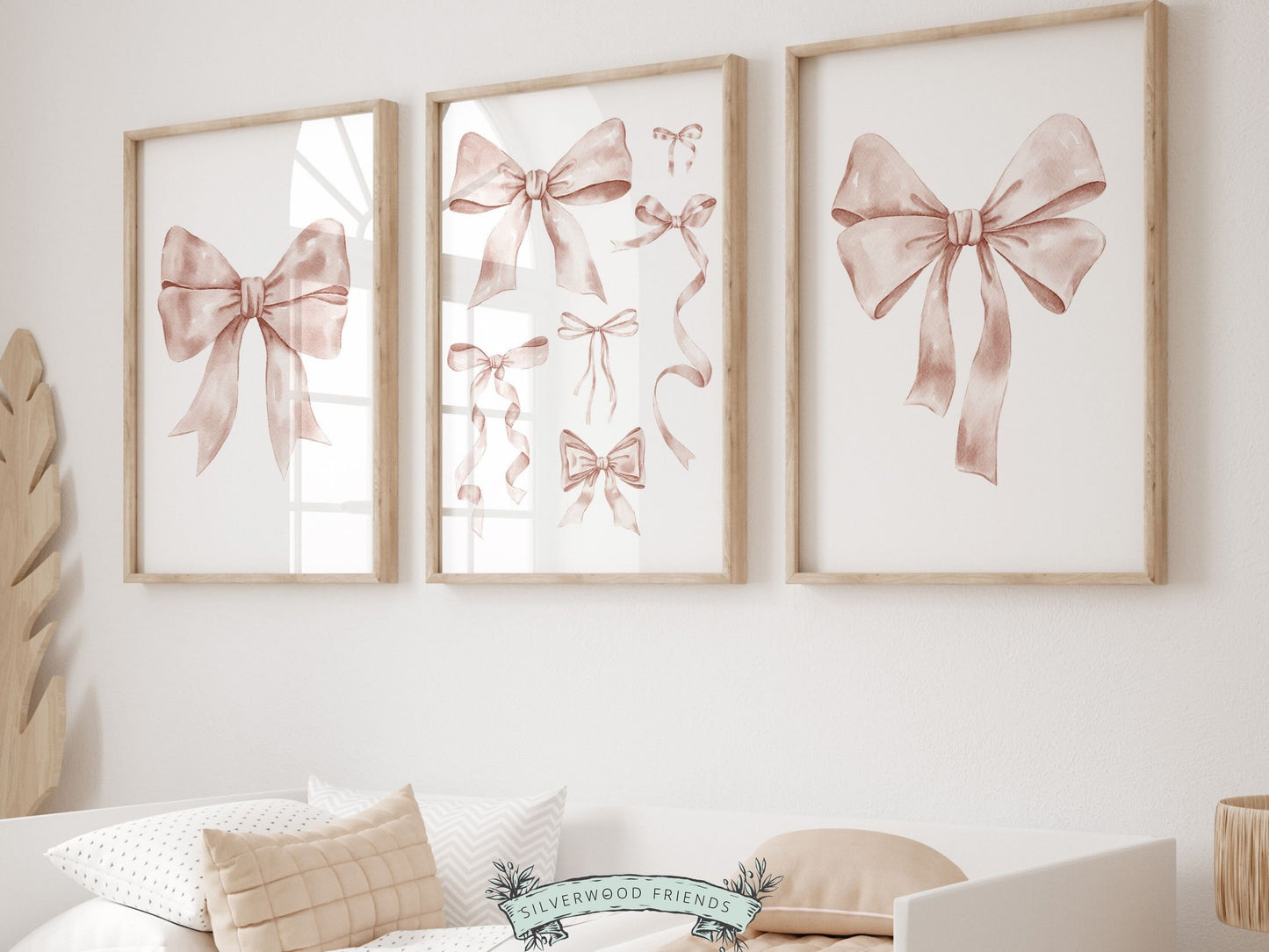 Pink Bow Print, Teen Room Decor, Preppy Balletcore Wall Art Poster, Coquette Room Decor, Newborn Baby Girls Pink Nursery Gift Digital Prints