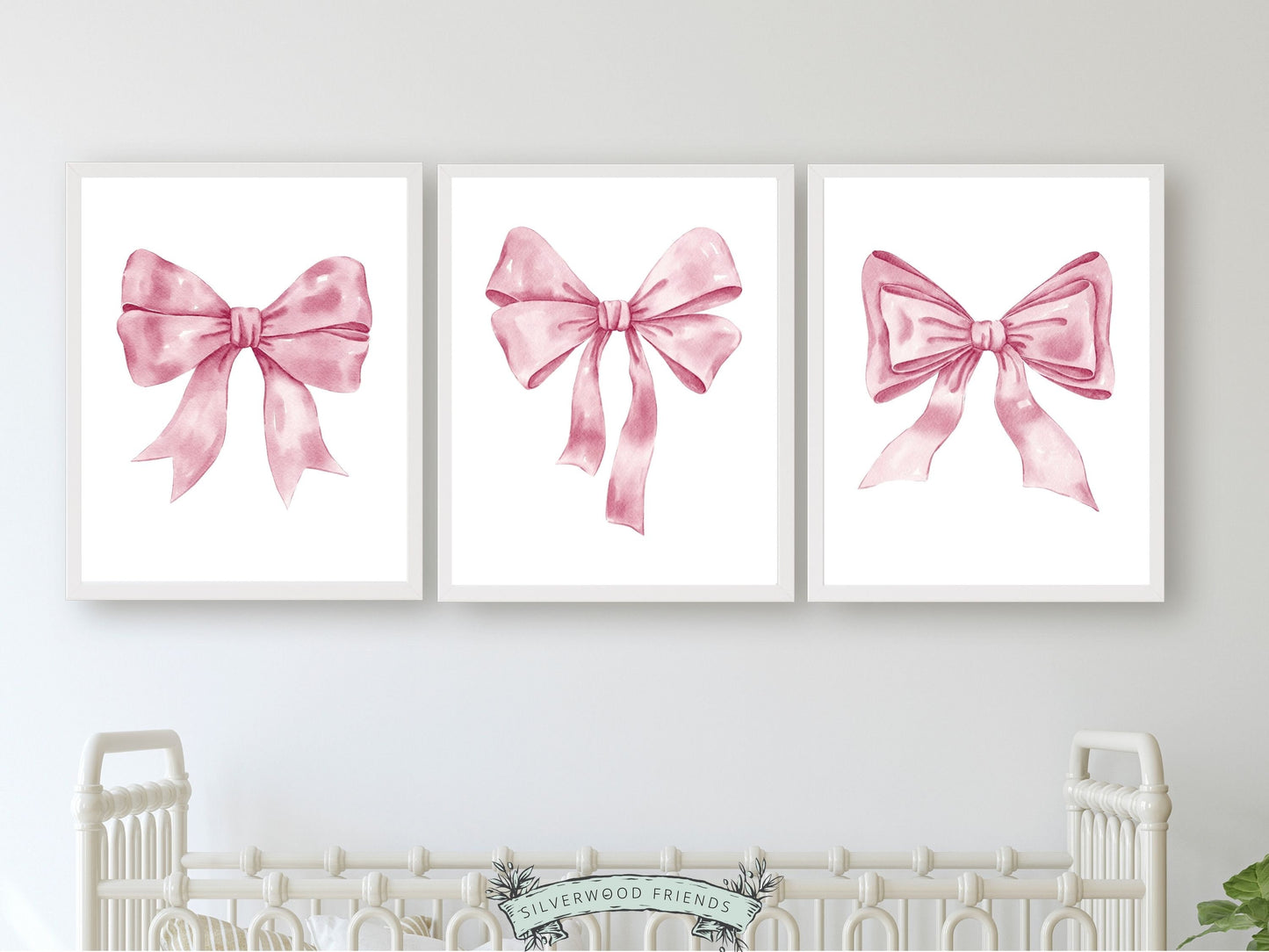 Set of 3 Pink Bow Prints, seamlessly infusing a blend of preppy charm and balletcore elegance. From preppy dorm rooms to baby girls nurseries, these delightful prints effortlessly elevate any room, making them the perfect gift for friends, baby showers, or as a charming housewarming gesture.
