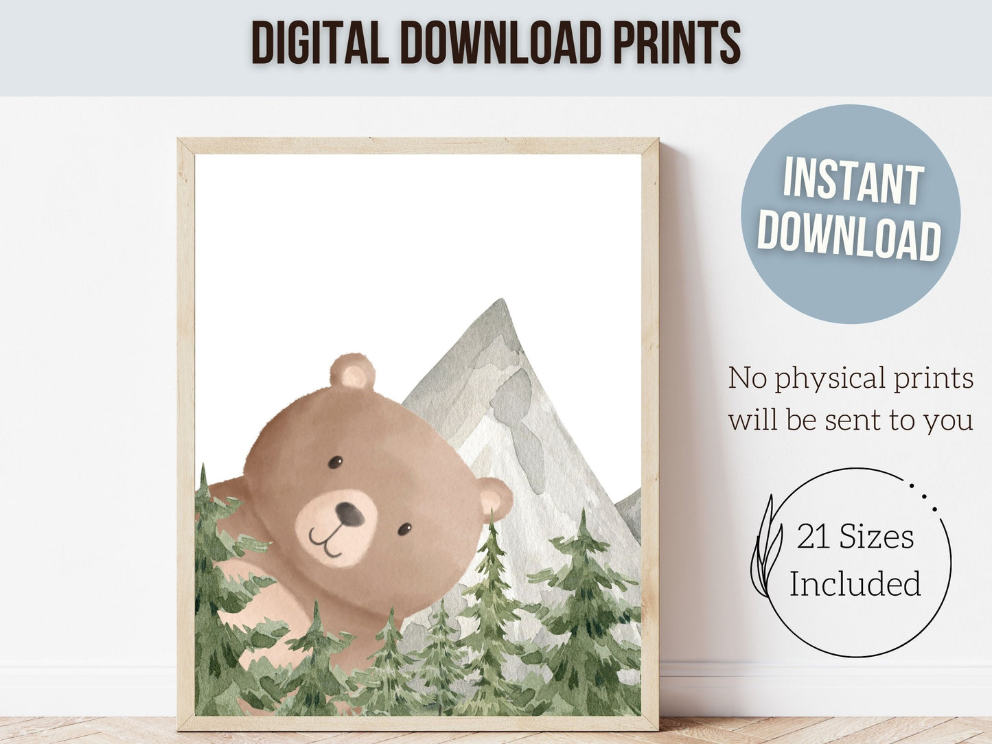 Peeking Bear Nursery Print, Peekaboo Bear Nursery Decor, Woodland Nursery Decor, Baby Bear Nursery Wall Art, Woodland Nursery Digital Prints