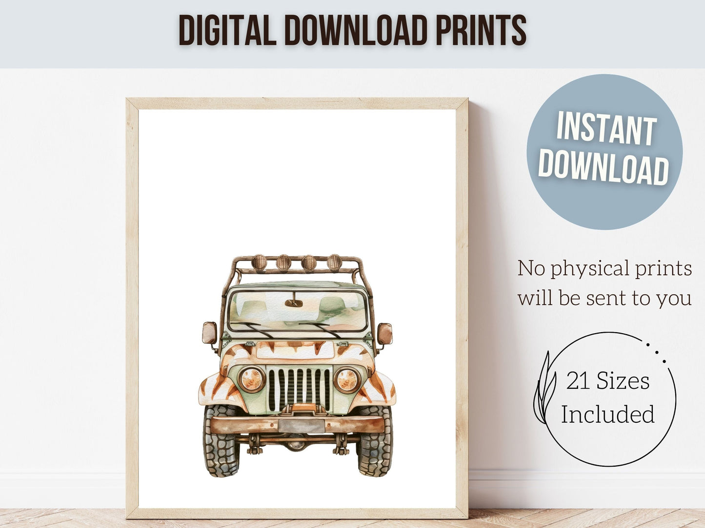 Safari Car Nursery Prints, Jungle Car Nursery Decor, Boys Toddler Room Safari Nursery Decor, Baby Boy Nursery Gift, Transport Digital Prints