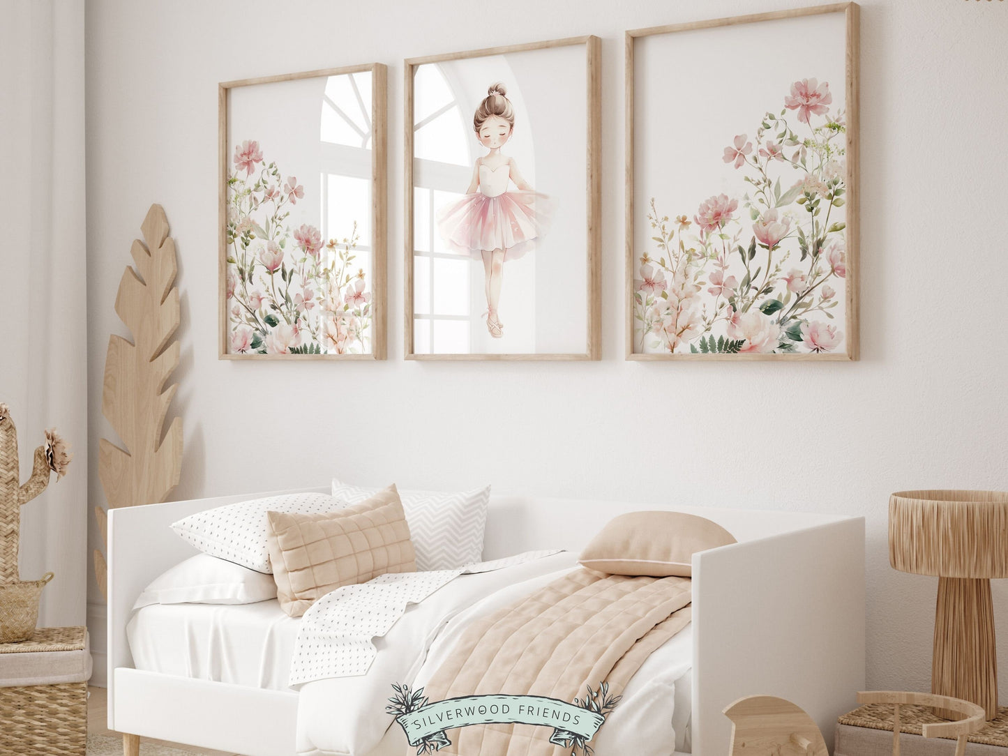 Ballet Girl Nursery Print, Wildflower Ballerina Nursery Decor, Baby Girl Floral Nursery Wall Art, Wildflower Ballerina Nursery Digital Print