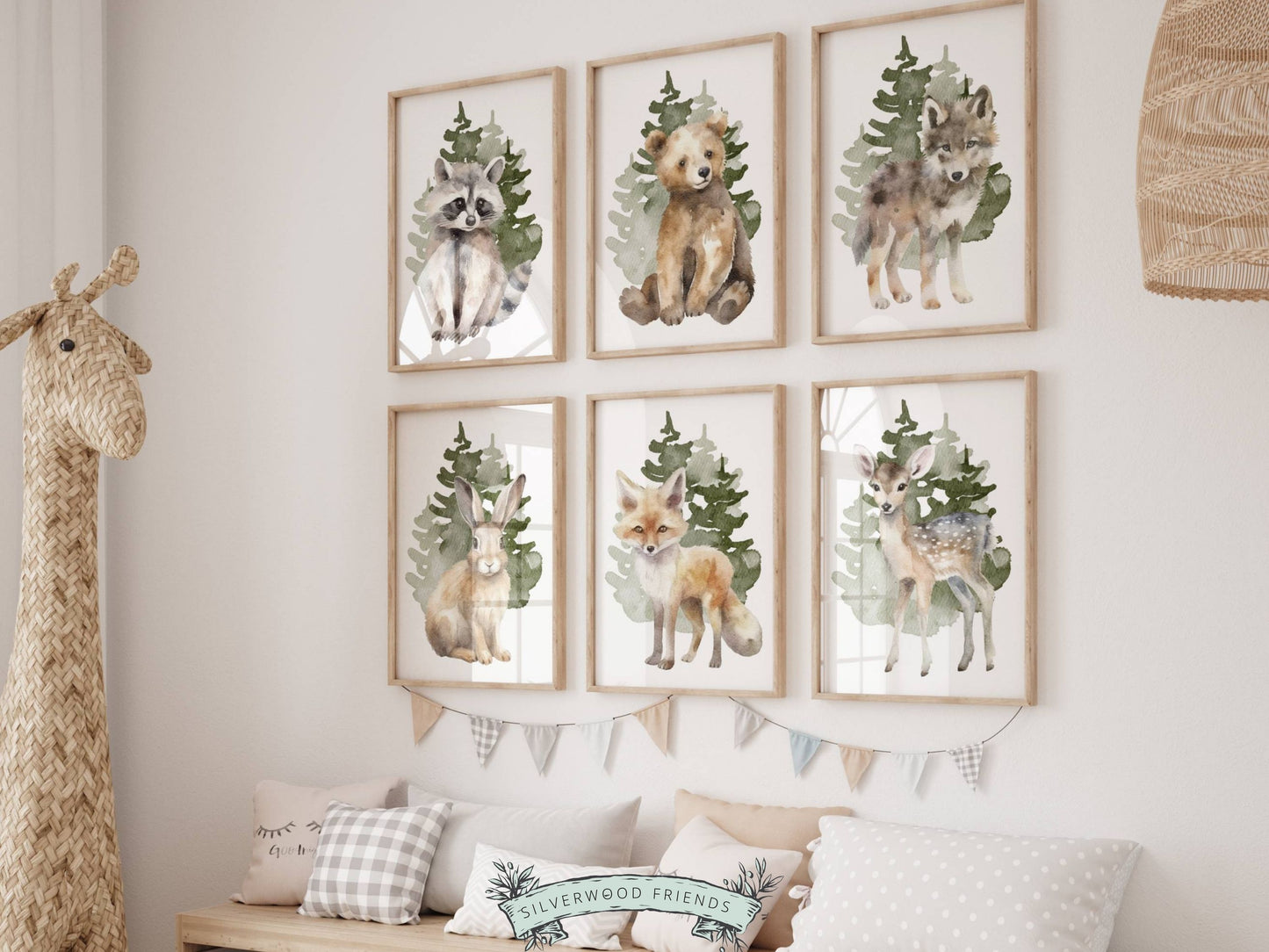 Woodland Animal Nursery Print Set