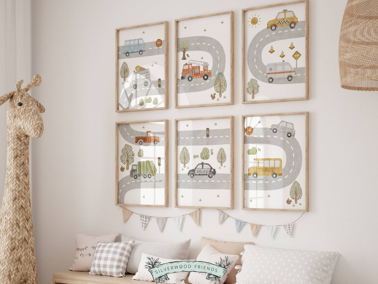 Transport Vehicle Map Nursery Prints