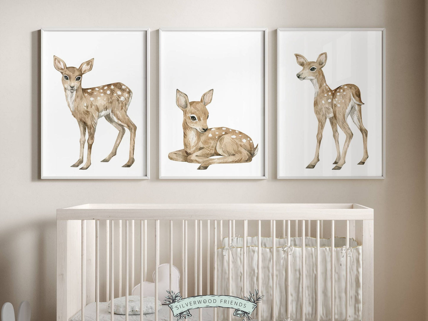 Set of 3 Baby Deer Nursery Prints