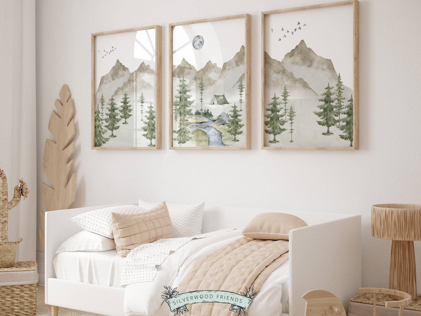 Watercolour Mountain Print Set of 3