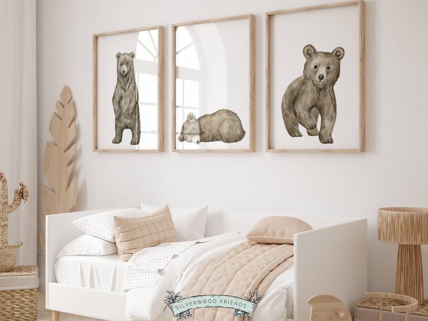 Our gorgeous watercolour Baby Bear Nursery Prints Set of 3 will transform your nursery instantly into a calm and cosy space for your little one and is the perfect addition to your woodland nursery decor or as a thoughtful baby shower gift.