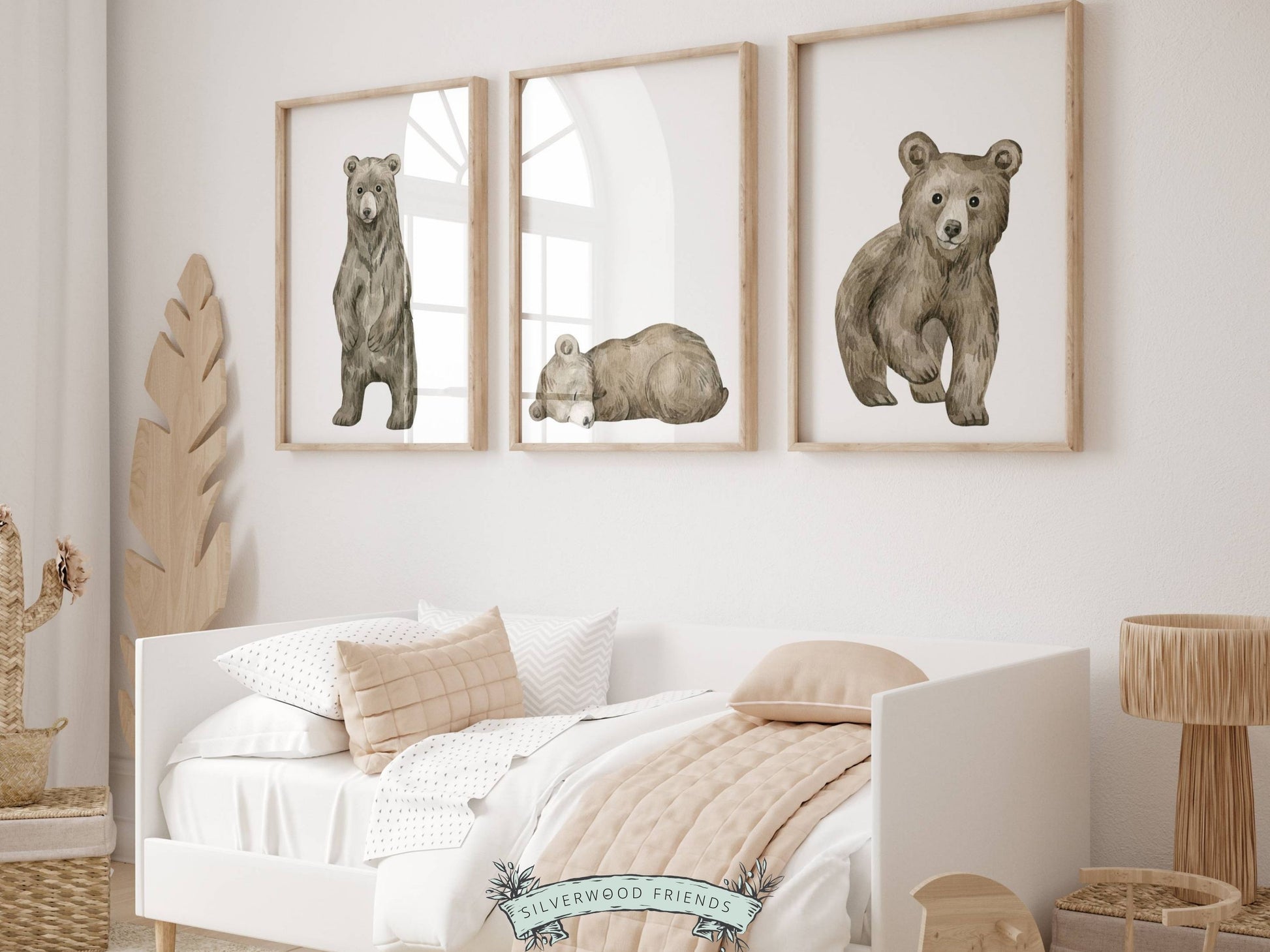 Our gorgeous watercolour Baby Bear Nursery Prints Set of 3 will transform your nursery instantly into a calm and cosy space for your little one and is the perfect addition to your woodland nursery decor or as a thoughtful baby shower gift.