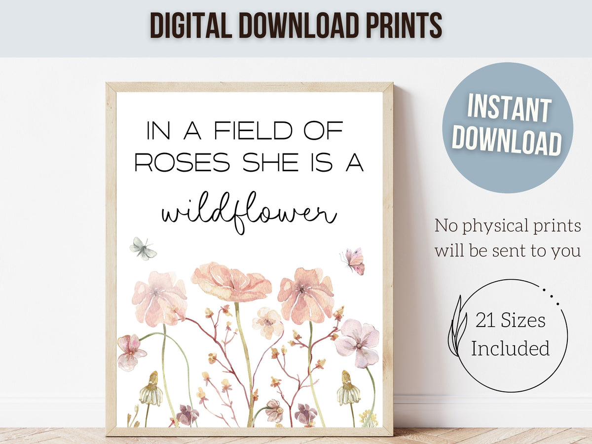 She Rises With Roses In A Field Of Roses She Is A Wildflower Print Set - 1 – Silverwood Friends