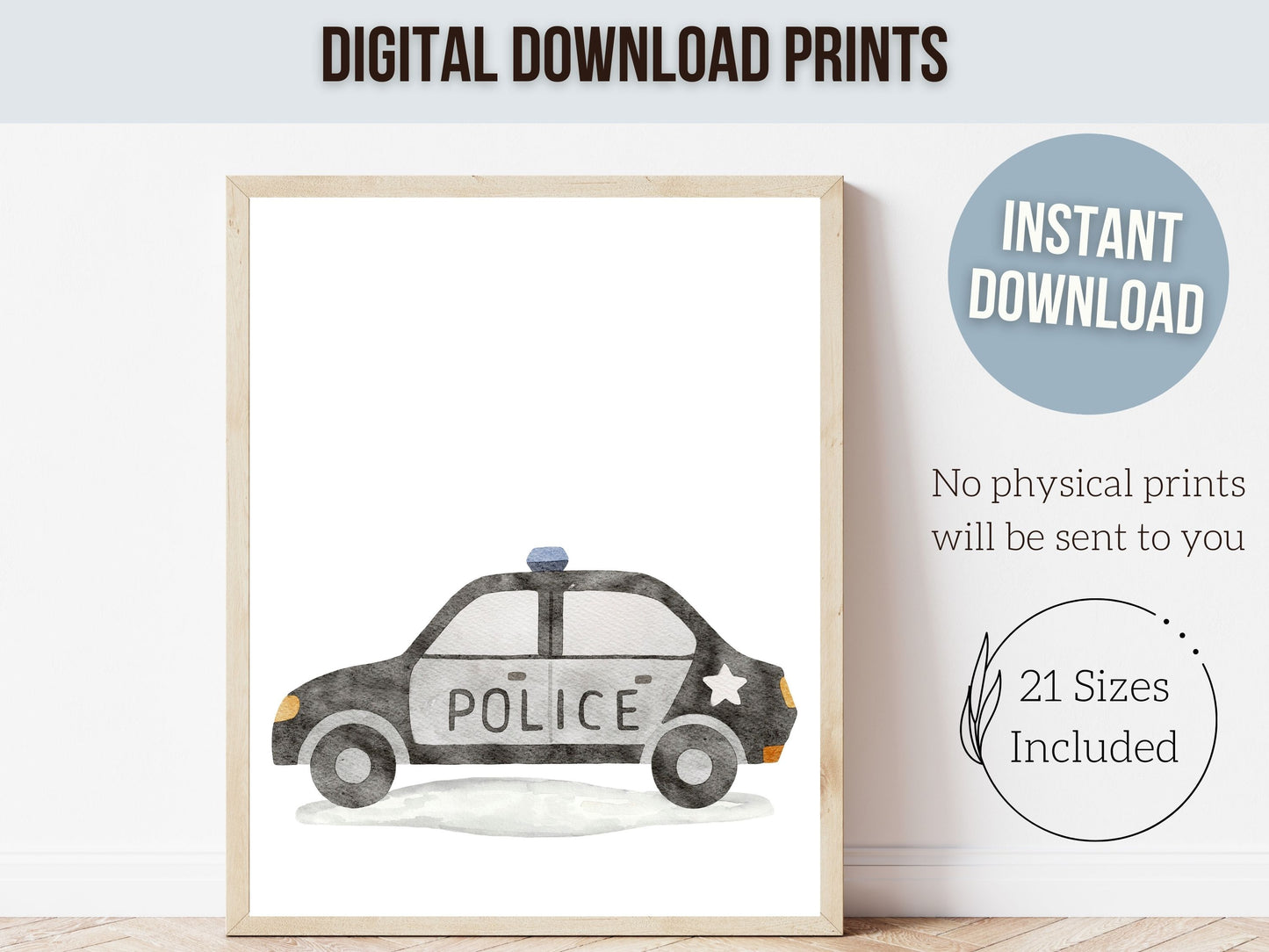 Transport Vehicle Nursery Prints Set of 6