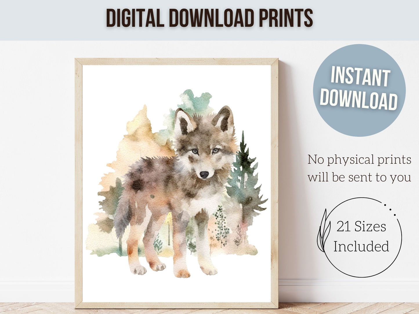 Watercolour Woodland Animal Nursery Print Set of 3