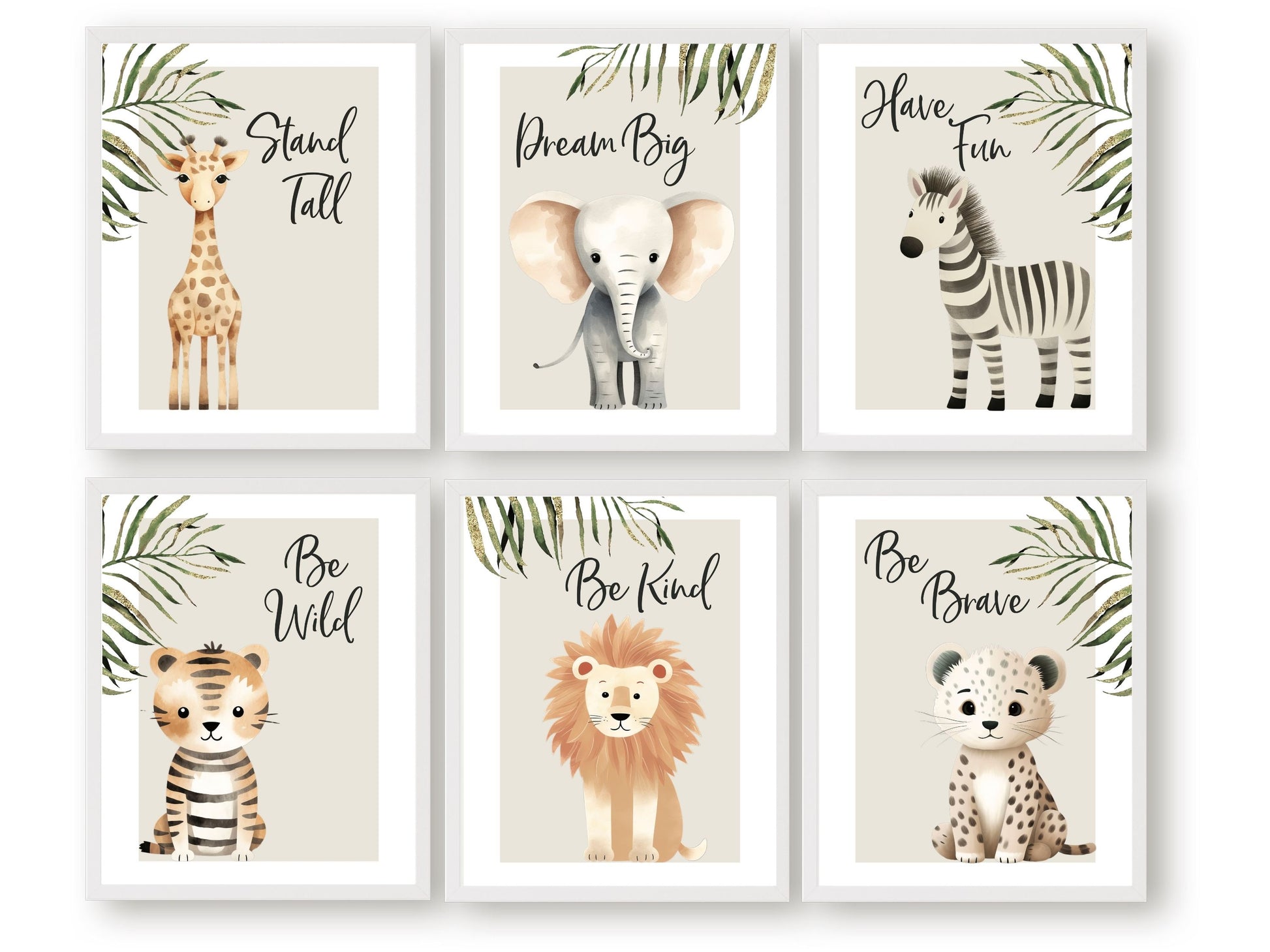 Safari Jungle Animal Nursery Print Set of - Main Image