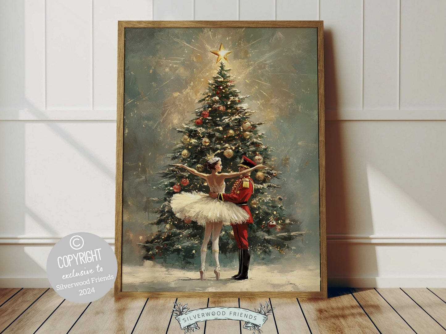 Vintage Christmas Ballet Print - 001