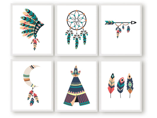 Tribal Nursery Prints - Set of 6