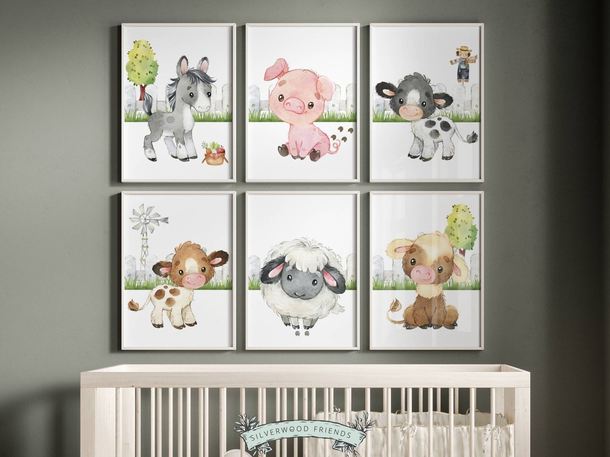 Our Baby Farm Animal Prints feature gorgeous watercolour baby farm animals and is perfect for your farm nursery decor or as a unique farm baby shower gift.
