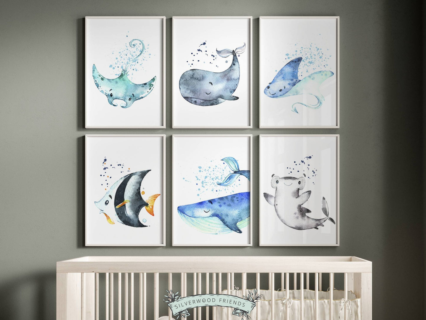 Ocean Animals Nursery Prints Set of 6