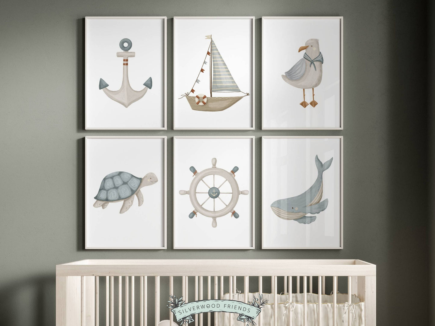 Sea Life Nursery Prints Set of 6