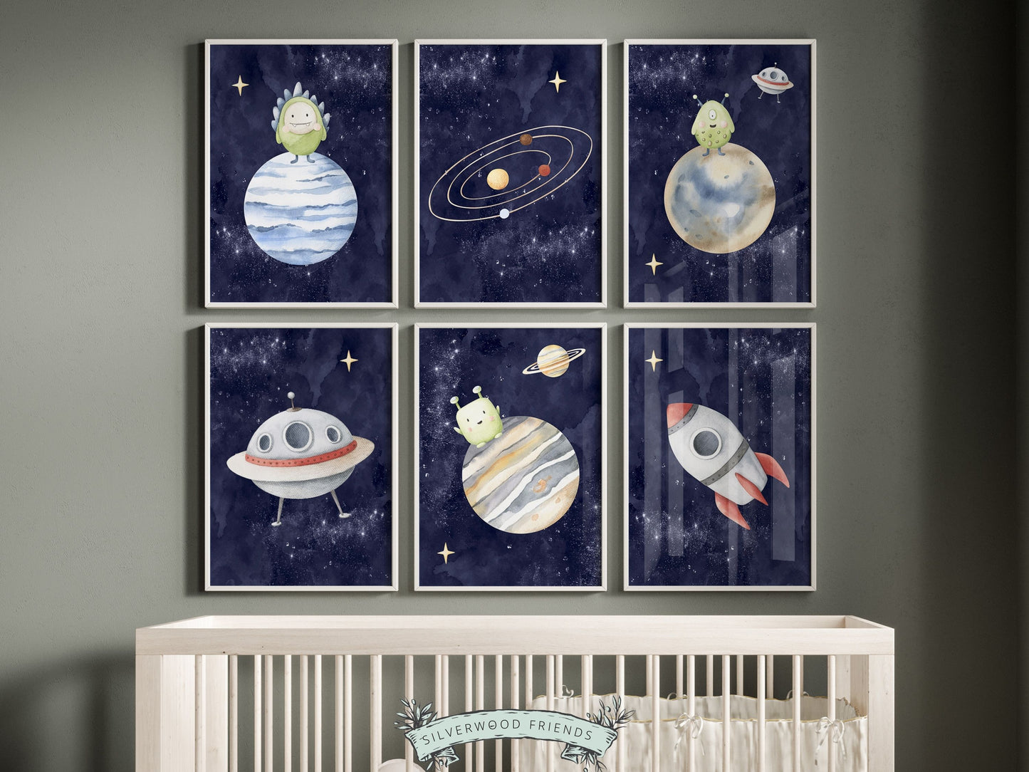 Space Aliens Nursery Prints