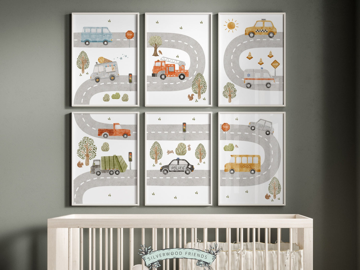Transport Vehicle Map Nursery Prints