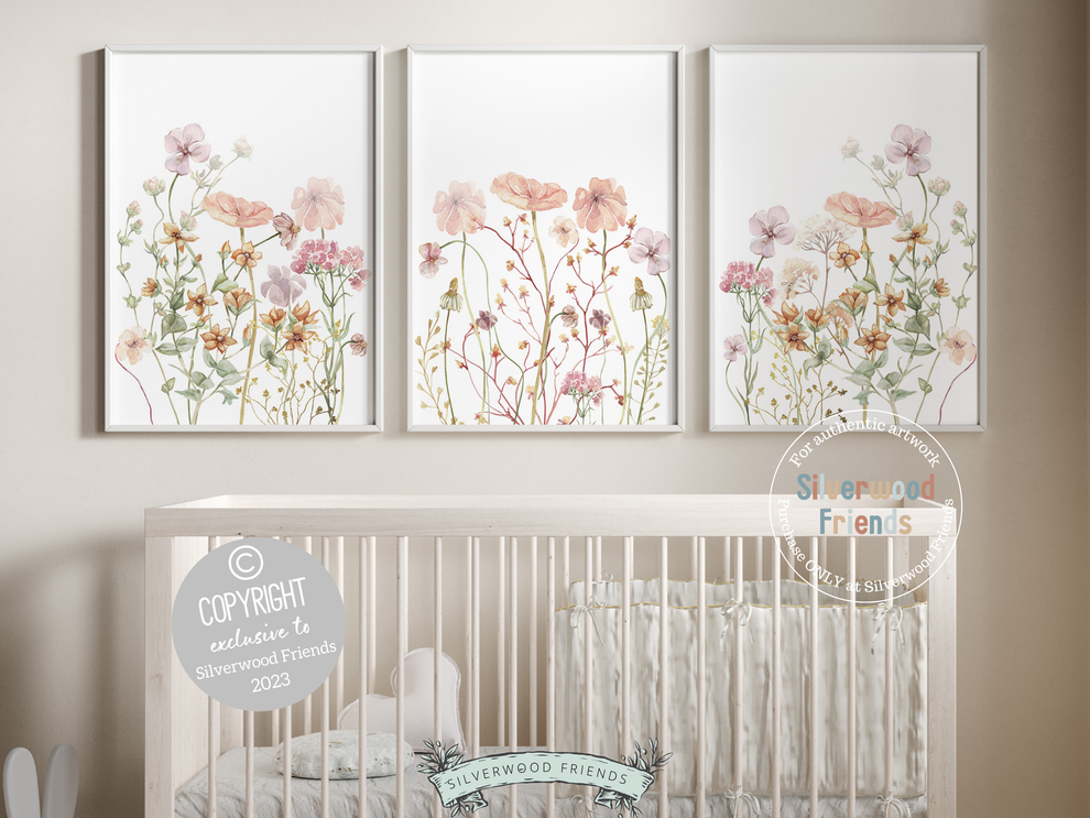 Wildflower Nursery Print Set – Silverwood Friends