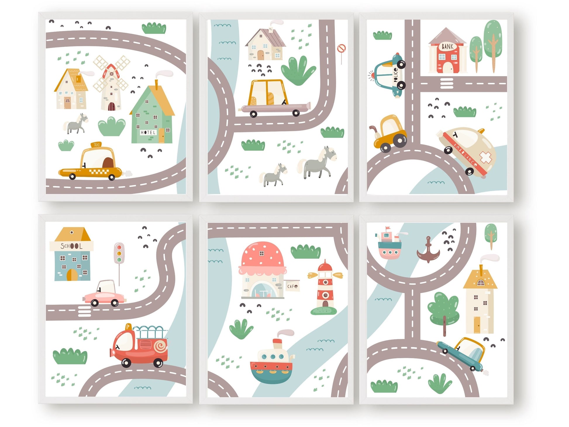 Rev up the excitement in your nursery with our Transport Nursery Prints Set of 6, where vehicles, boats and animals unite to create a playful and enchanting atmosphere. Whether you're revving up a transport themed nursery or taking a detour into woodland wonder, these prints are your road to an imagination filled adventure!